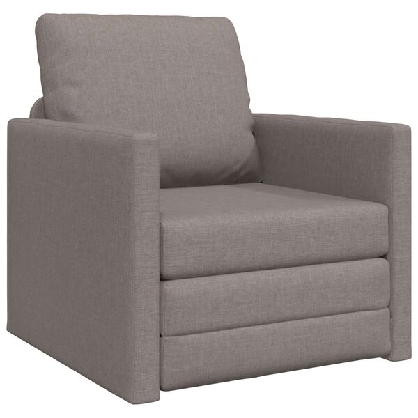 vidaXL Grindų sofa-lova, 2-1, taupe spalvos, 112x174x55cm, audinys