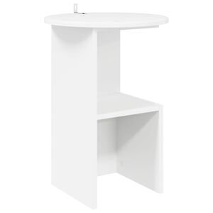 vidaXL &Scaron;oninis stalas Balta &Oslash; 39,5 x 55 cm Apdirbta mediena