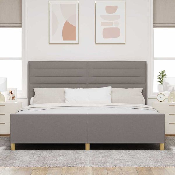 vidaXL Lovos rėmas su galvūgalio Taupe 200 x 200 cm audinys
