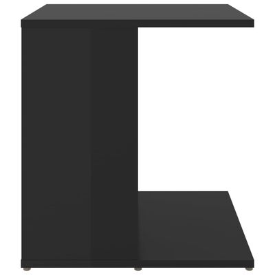 vidaXL Šoninis staliukas, juodos spalvos, 45x45x48cm, MDP, blizgus