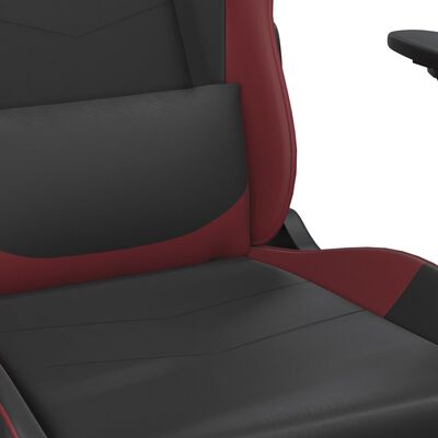 vidaXL Žaidimų kėdė su pakoja, juoda ir raudonojo vyno, dirbtinė oda