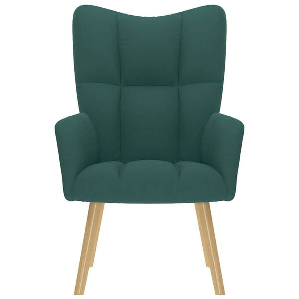 vidaXL Poilsio kėdė, tamsiai žaliai spalvos, audinys