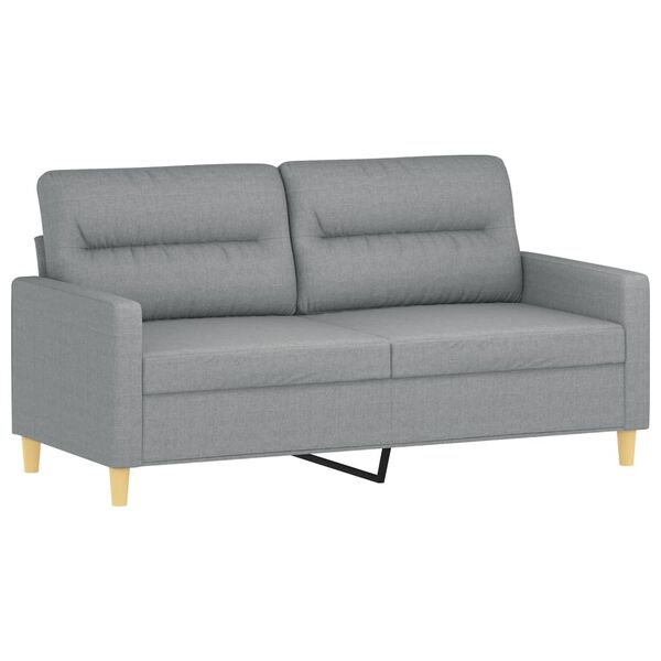 vidaXL Dvivietė sofa, šviesiai pilkos spalvos, 140cm, audinys