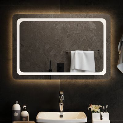 vidaXL Vonios kambario LED veidrodis, 90x60cm