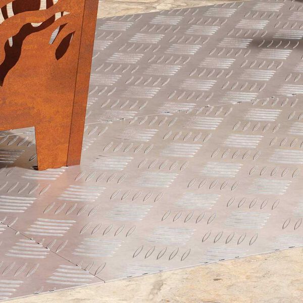 vidaXL Laiptų danga Stačiakampio 4 pcs Sidabro 90 x 50 cm Aliuminis