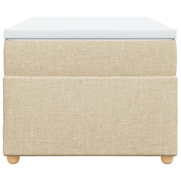 vidaXL Lova su spyruoklėmis ir čiužiniu, kreminė, 90x200 cm, audinys