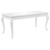 vidaXL Valgomojo stalas, baltas, 179x89x81 cm, labai blizgus