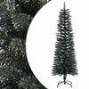 vidaXL Dirbtinė siaura Kalėdų eglutė su stovu, žalia, 150cm, PVC