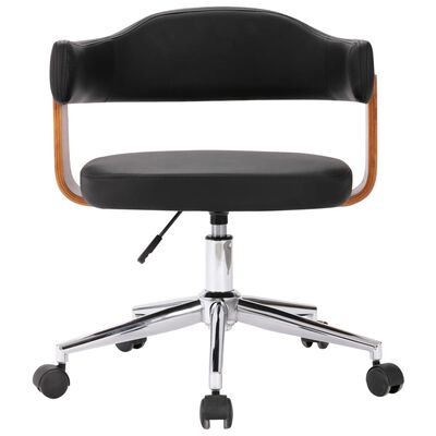 vidaXL Valgomojo kėdės, 4vnt., juodos, lenkta mediena ir dirbtinė oda