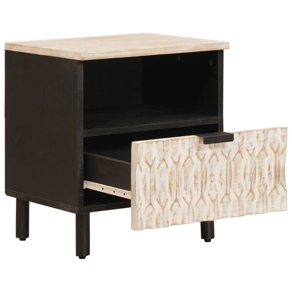 vidaXL &Scaron;alia lovos spintelė Balta 40 x 33 x 46 cm Kietas mango medis