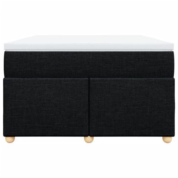 vidaXL Lova su spyruoklėmis ir čiužiniu, juoda, 120x190cm, audinys