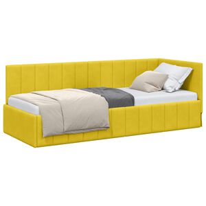 vidaXL Kampinė lovos konstrukcija Geltona 80 x 200 cm Aksomas