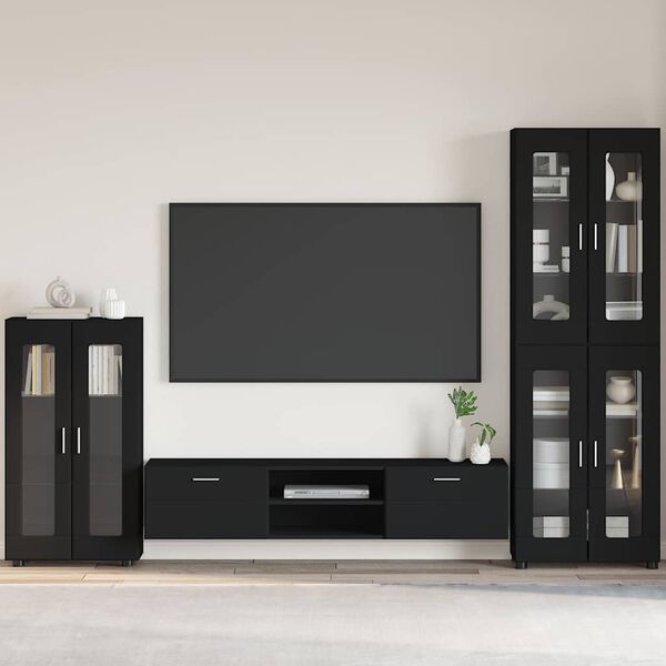 vidaXL Kabalas FLORIN Juoda 55,5 x 29 x 103 cm Apdirbta mediena