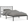 vidaXL Metalinis lovos rėmas su galvūgaliu, juodos spalvos, 107x203cm