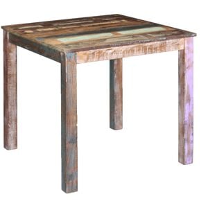 vidaXL Valgomojo stalas, perdirbtos medienos masyvas, 80x82x76cm