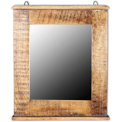 vidaXL Vonios spintelė su veidrodžiu, tvirta mango mediena