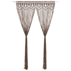 vidaXL Užuolaida, taupe spalvos, 140x240cm, medvilnė, makrame stiliaus