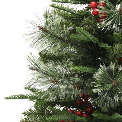 vidaXL Kalėdų eglutė su pušies kankorėžiais, žalia, 120cm, PVC su PE