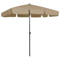 vidaXL Paplūdimio skėtis, taupe spalvos, 200x125cm