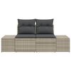 vidaXL Sodo sofa su pagalve Pilka 184 x 62 x 69 cm poliratanas