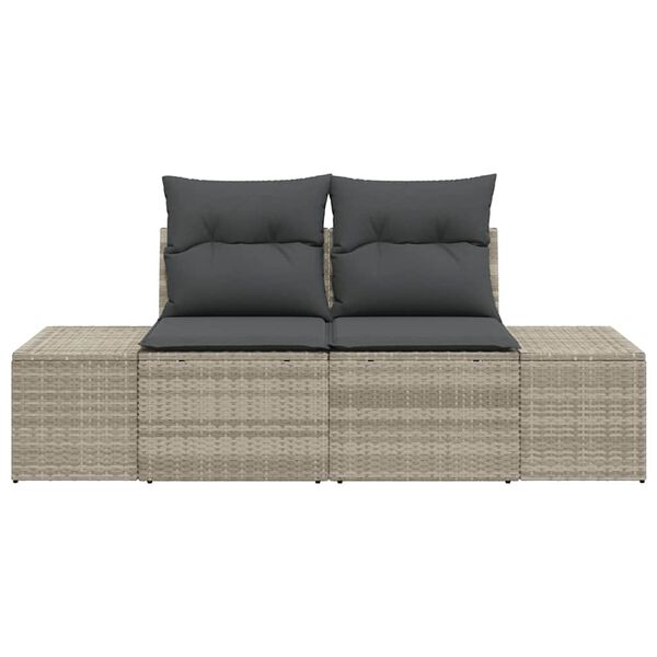 vidaXL Sodo sofa su pagalve Pilka 184 x 62 x 69 cm poliratanas