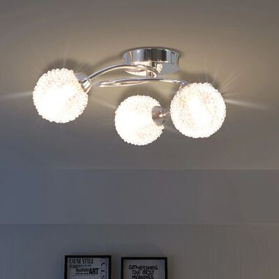 vidaXL Lubų šviestuvas su 3 LED G9 lemputėmis, 120 W