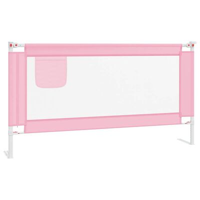 vidaXL Apsauginis turėklas vaiko lovai, rožinis, 160x25cm, audinys