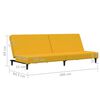vidaXL Dvivietė sofa-lova, geltonos spalvos, aksomas