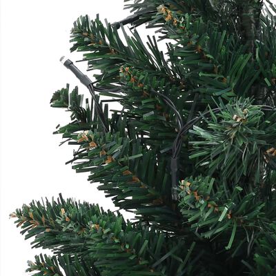 vidaXL Dirbtinė apšviesta Kalėdų eglutė su stovais, žalia, 90cm, PVC
