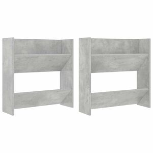 vidaXL Sieninės spintelės batams, 2vnt., pilkos, 60x18x60cm, MDP