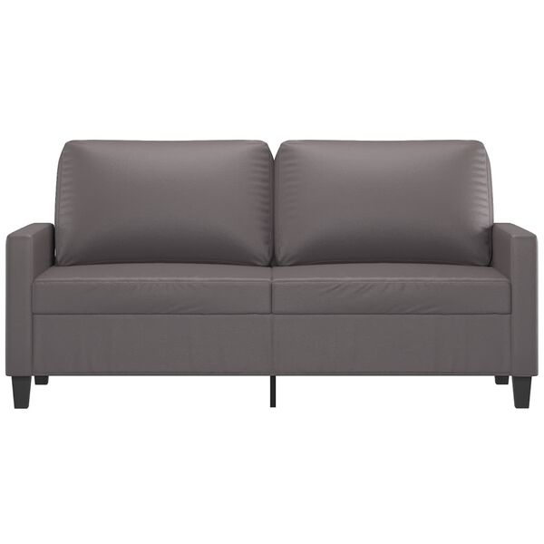 vidaXL Dvivietė sofa, pilkos spalvos, 140cm, dirbtinė oda