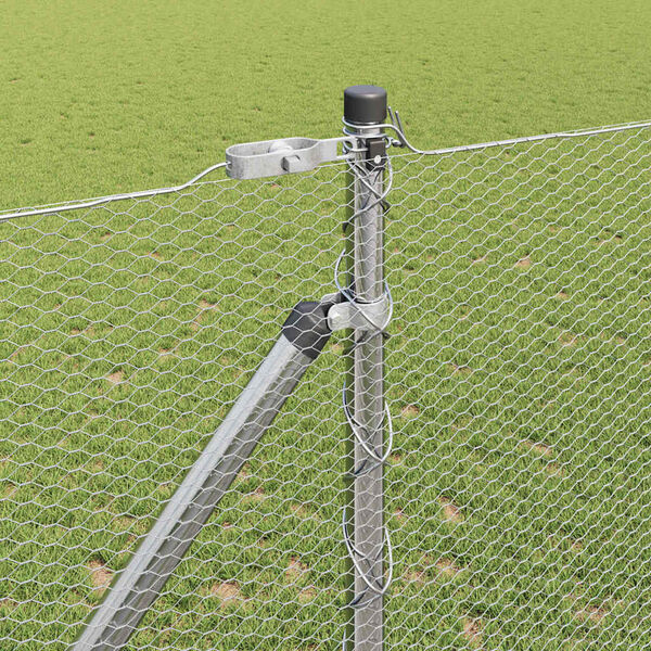 vidaXL Tvorelės stulpas Sidabro 25 x 1,4 m (13 mm tinklas) Plienas