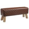 vidaXL suoliukas 110 x 30 x 45 cm Tikra oda Ruda deimantinė