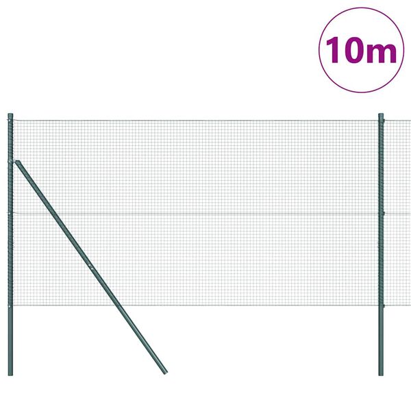vidaXL Tvorelės stulpas Žalia 10 x 1 m (19 x 19 mm tinklas) Plienas