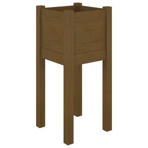 vidaXL Sodo lovelis, medaus rudas, 31x31x70cm, pu&scaron;ies masyvas