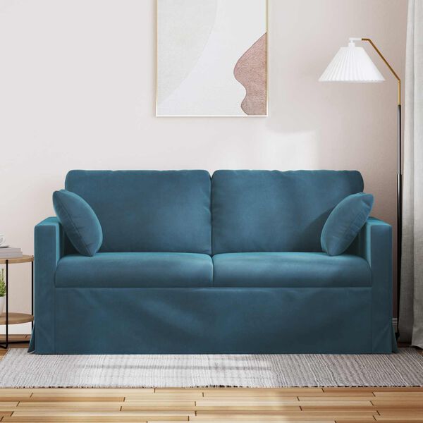 vidaXL Sofa Mėlyna 158 x 78 x 80 cm Aksomas
