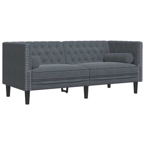 vidaXL Sofa Tamsiai pilka 174 x 74,5 x 70,5 cm Aksomas