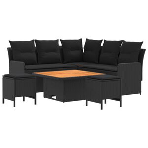 vidaXL Baldų komplektai 6 vnt. Juoda PE ratanas