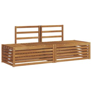 vidaXL Lauko sofos komplektas 2 Vienetas Natūrali 182,5 x 63 x 73 cm