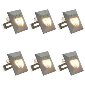 vidaXL Sieniniai lauko LED &scaron;viestuvai, 6vnt., sidabriniai, 2W