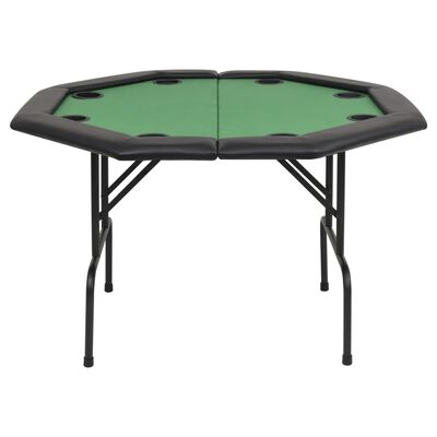 vidaXL Pokerio stalas, sulankst., 8 žaid., 2d., aštuonkampis, žalias