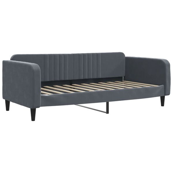 vidaXL Sofa, tamsiai pilkos spalvos, 100x200cm, aksomas