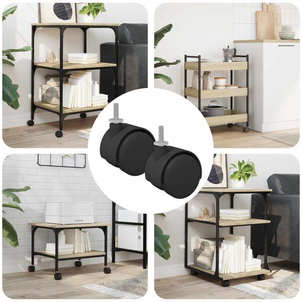 vidaXL Ratukai 2 pcs Juoda 40,1 x 37,8 mm PP ir geležis