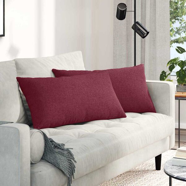 vidaXL Sofa Pagalvės 2 pcs Vyno raudona 80 x 40 cm audinys