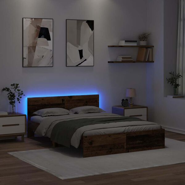 vidaXL Lovos rėmas Senovinis medis 160 x 200 cm Apdirbta mediena