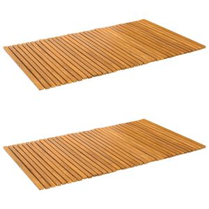 vidaXL Badematte 2 vnt. Natūrali 100 x 60 cm Kietos akacijos mediena