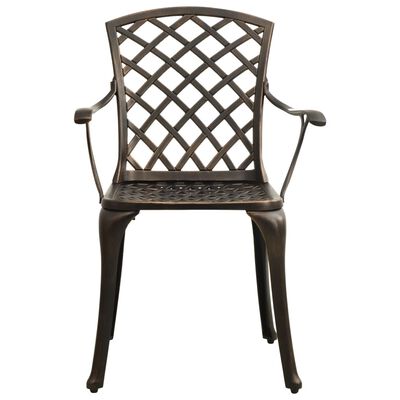 vidaXL Sodo kėdės, 6vnt., bronzinės spalvos, lietas aliuminis