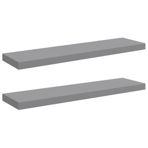 vidaXL Pakabinamos lentynos, 2vnt., pilkos, 90x23,5x3,8cm, MDF