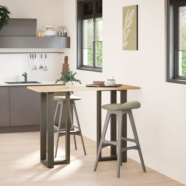 vidaXL Baro stalo kojos, T formos, 2 vnt., juodos, 50x35x(100-101) cm, plienas