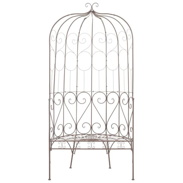 vidaXL Sodo suoliukas, rudas, 95 cm, geležis, senovinio stiliaus